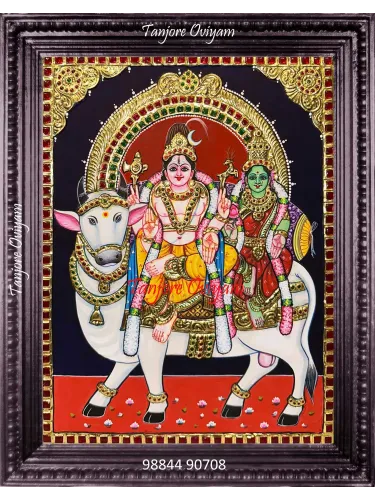 Pradosha Shivan Parvati Tanjore Painting
